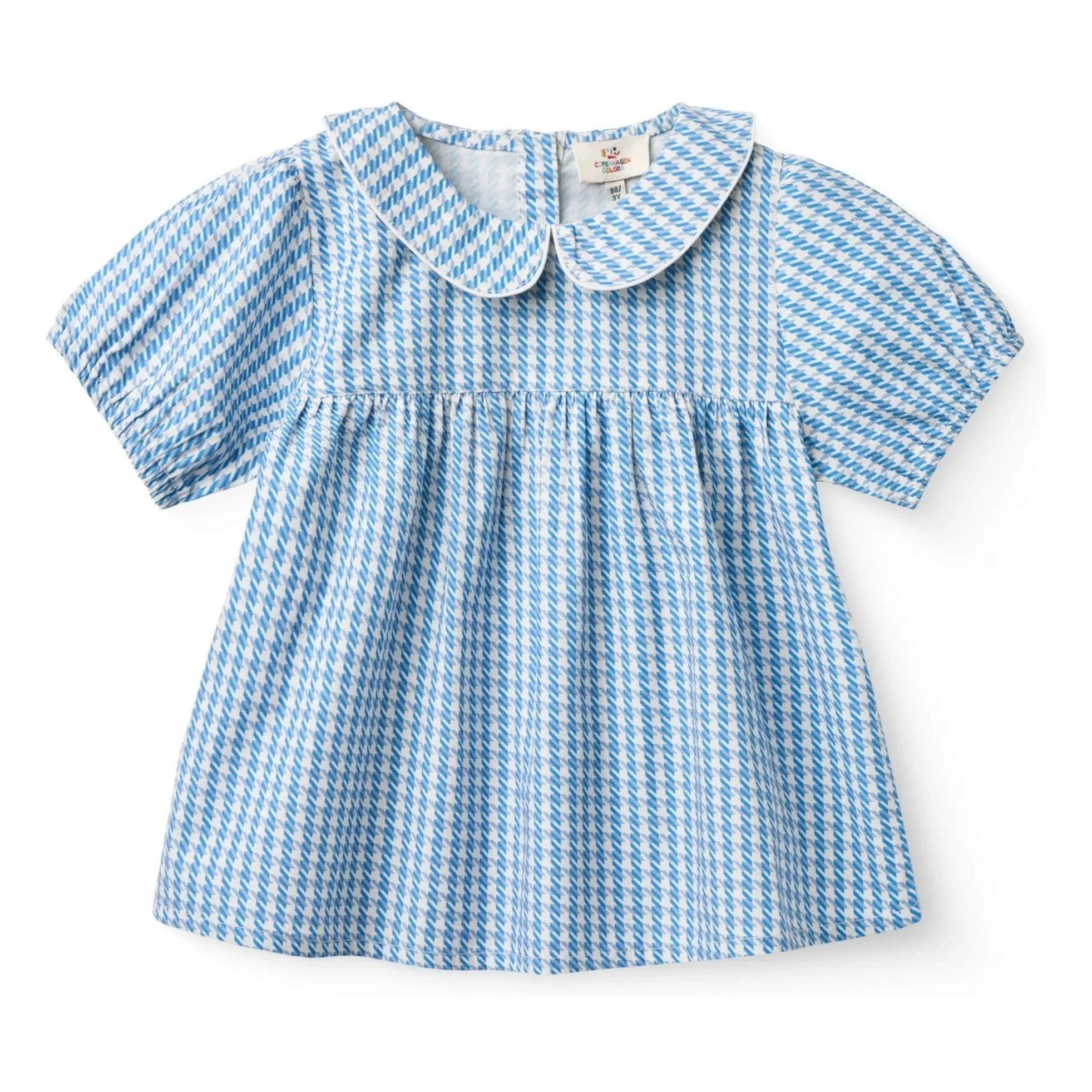 Copenhagen Colors – Gepunktete Claudine-Kragenbluse aus Bio-Baumwolle | Blau
