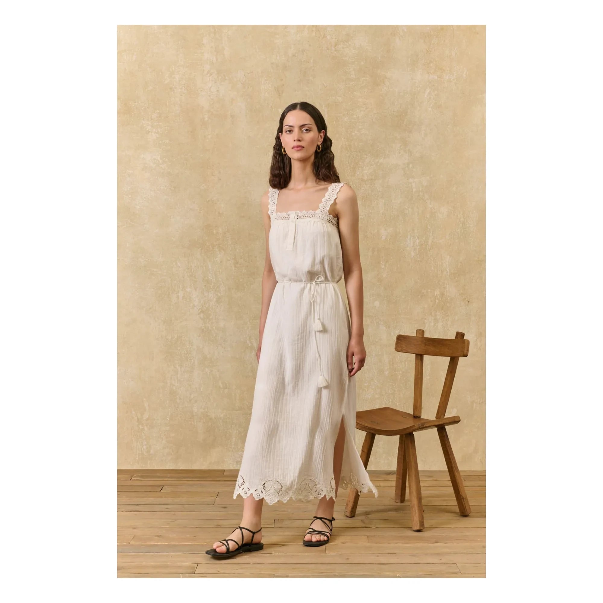 Louise Misha - Madera Kleid aus Bio-Baumwolle | Ecru