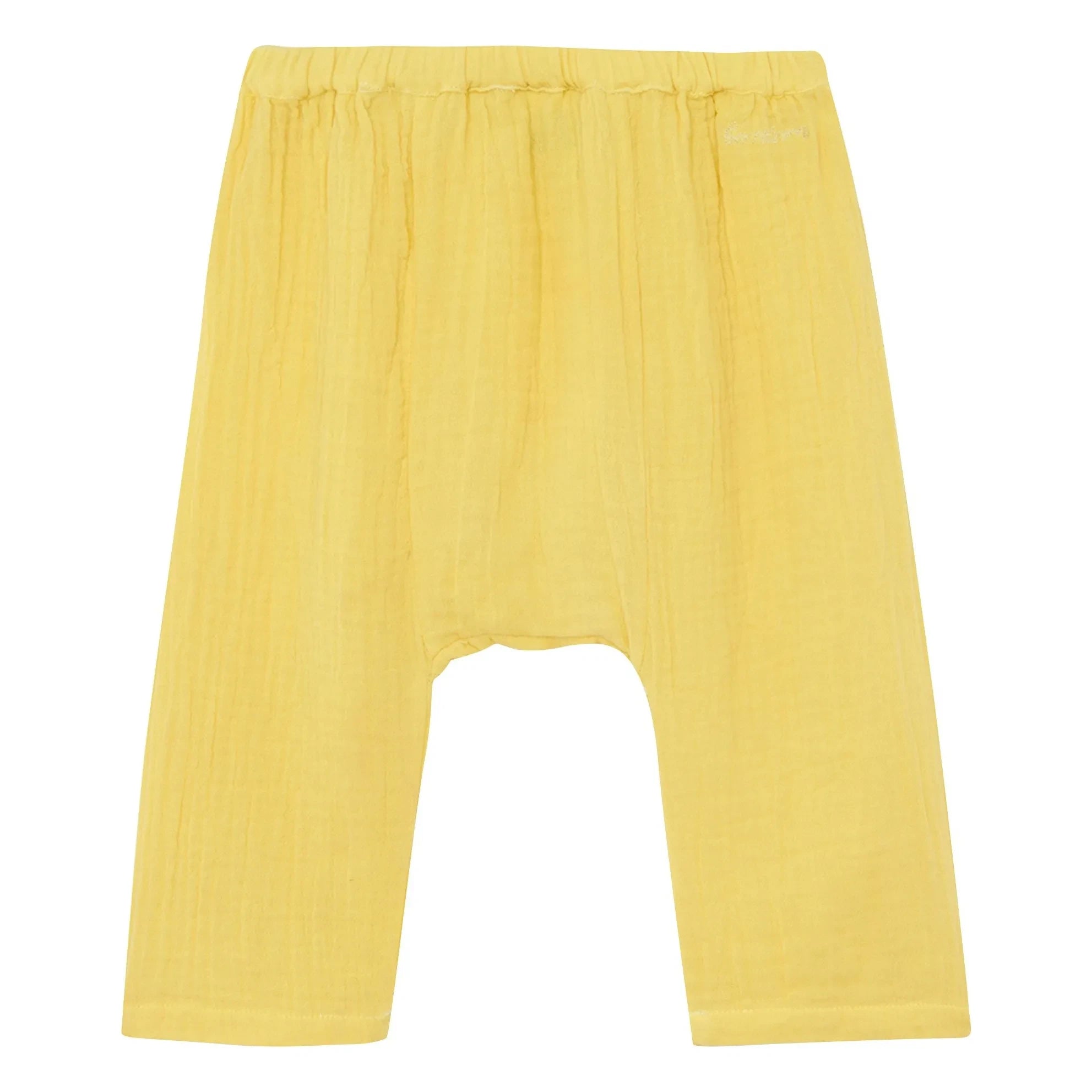 Bonton - Laos Baumwoll-Musselin-Hose | Gelb