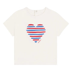 Petit Bateau - Barlay Herz Bio-Baumwoll-T-Shirt | Weiß