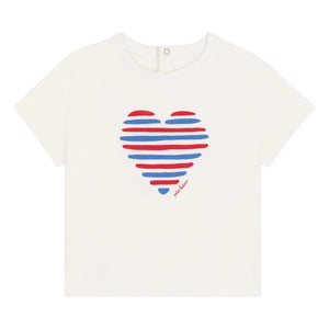 Petit Bateau - Barlay Herz Bio-Baumwoll-T-Shirt | Weiß