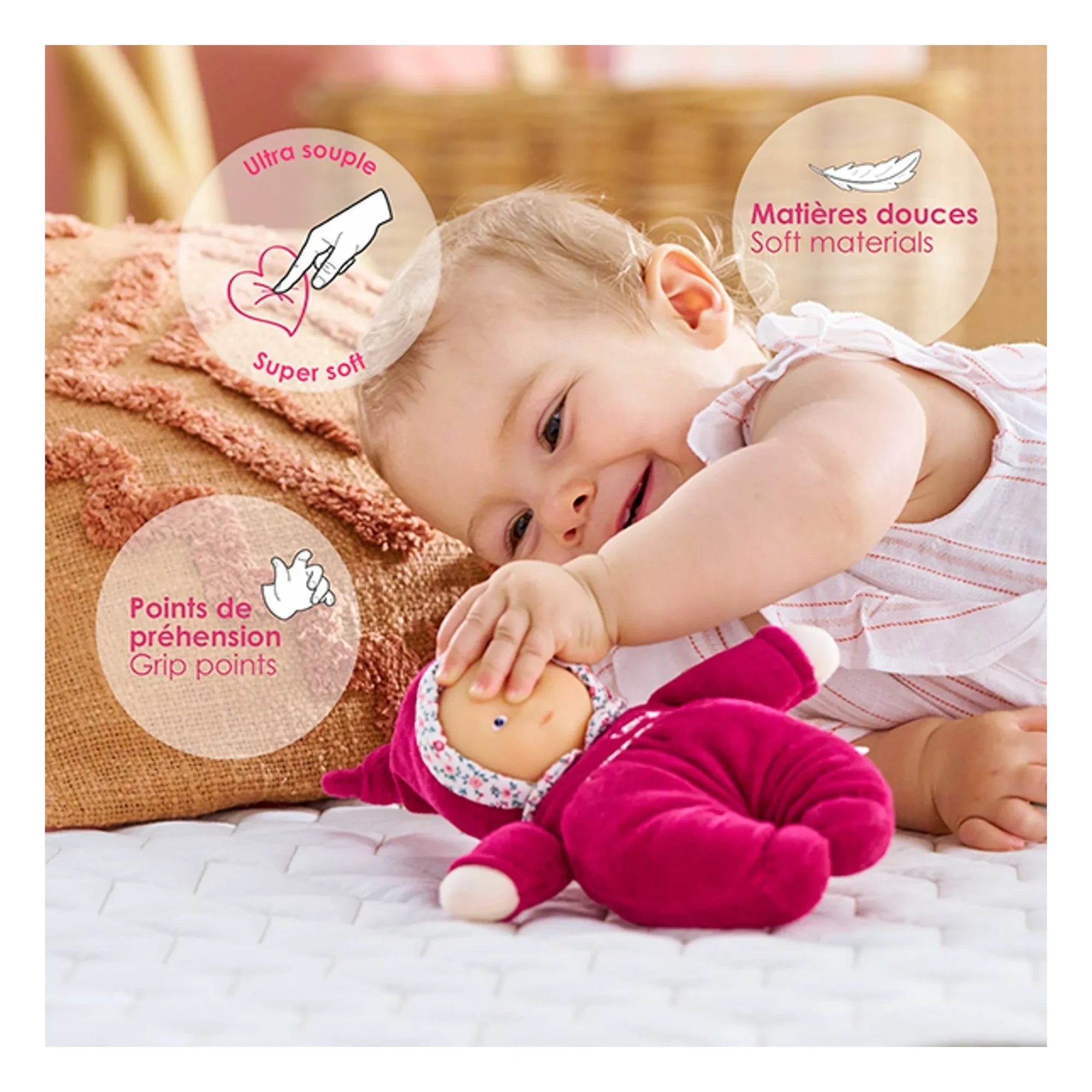 Corolle - Babidoux - Pink Granatapfel Kuscheltier | Fuchsia