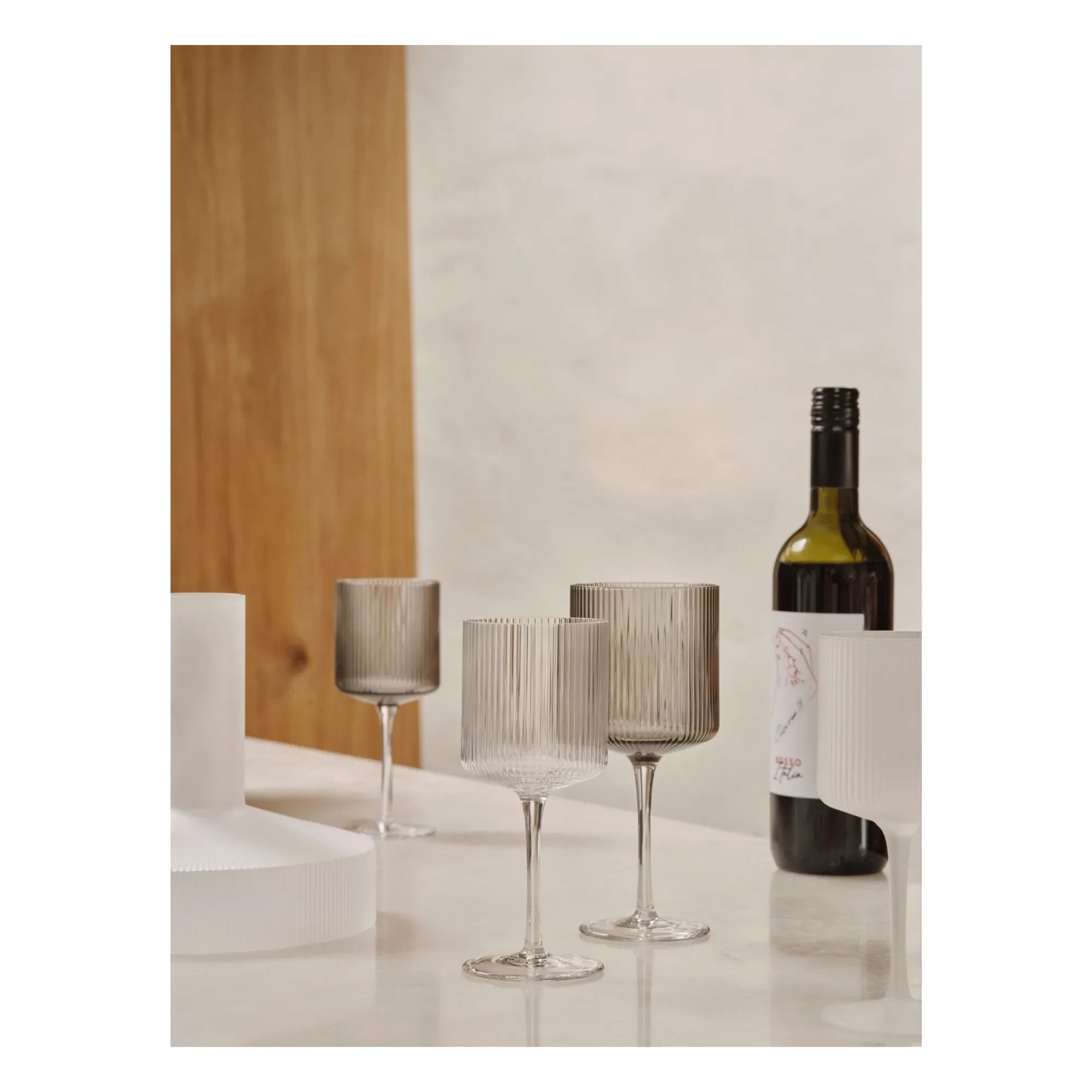 Ferm Living - Ripple Weißweingläser - 2er-Set