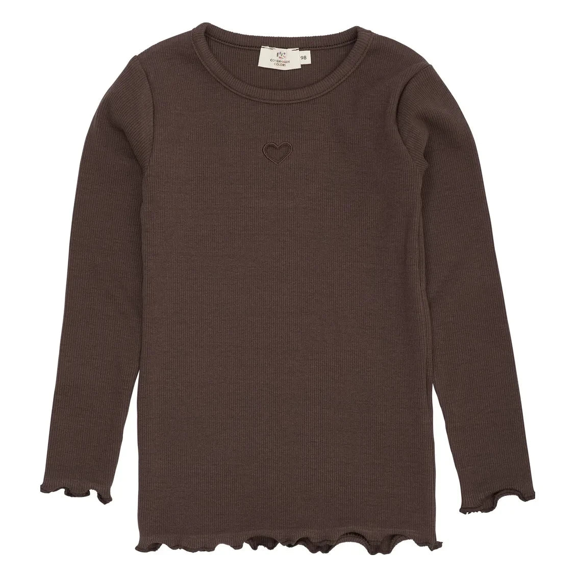Copenhagen Colors - Modal Herz T-Shirt | Dunkelbraun