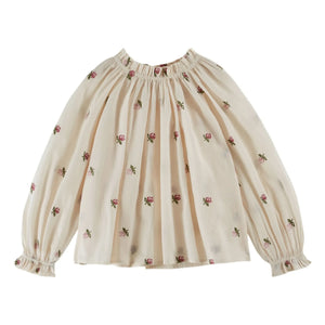 Emile et Ida - Bestickte Rosen Bluse | Creme
