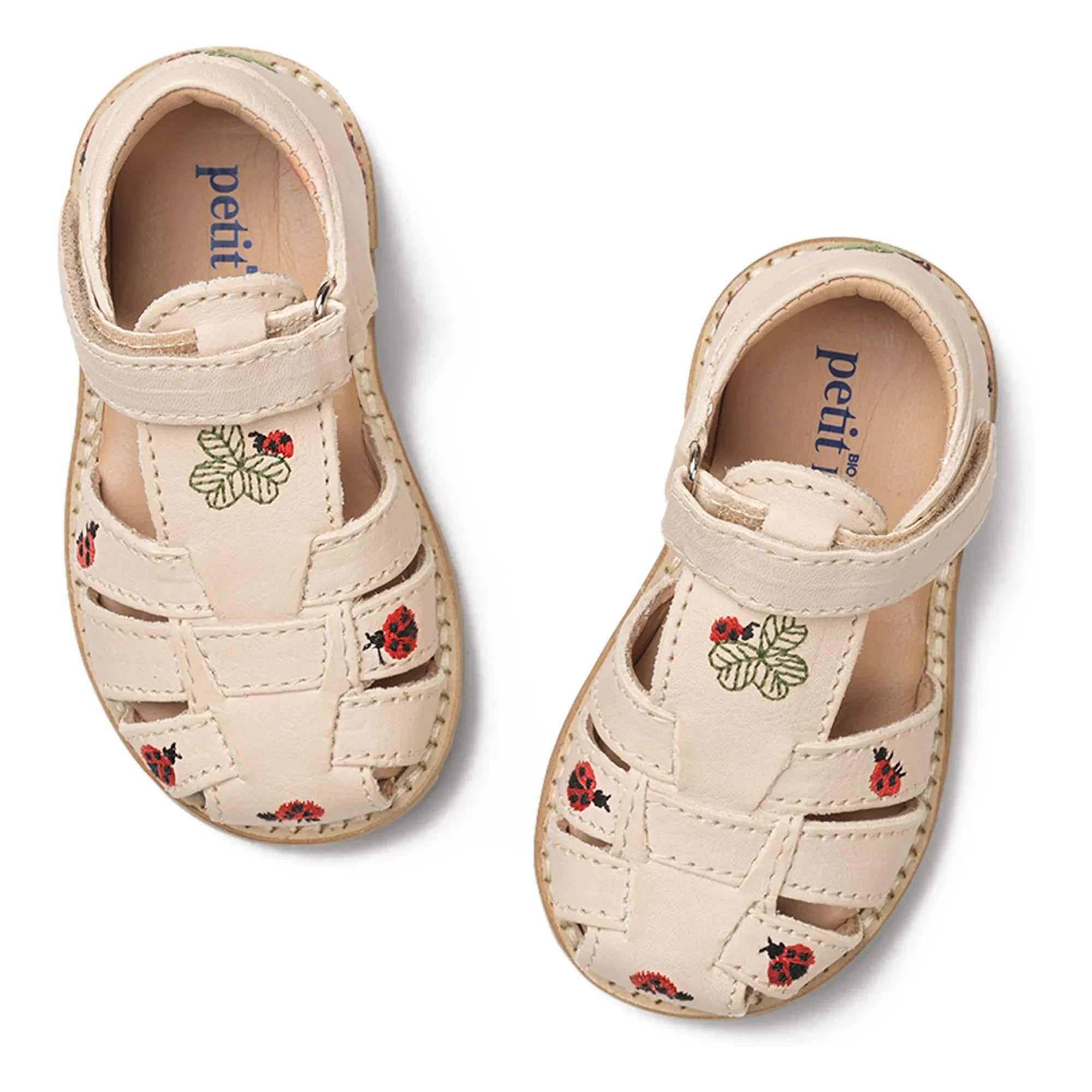 Petit Nord - Sandalen mit Marienkäfer-Stickerei - Uniqua Collection | Creme