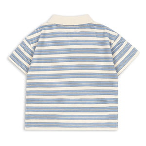 Konges Sløjd - Gepunktetes Gestreiftes Bio-Baumwoll-Polo-Shirt | Blau