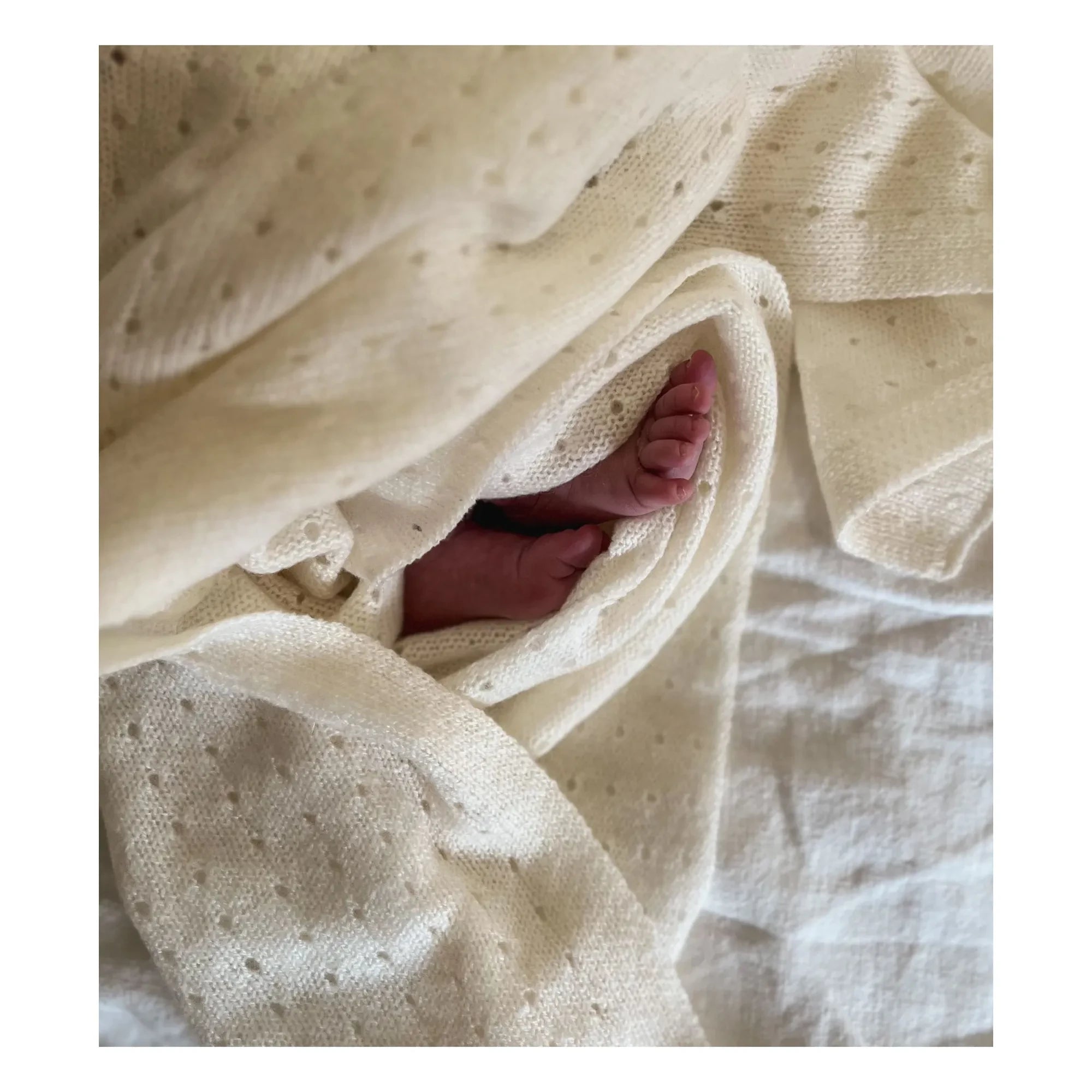 My Little Freckle - Bio-Kaschmir Pointelle Decke | Ecru