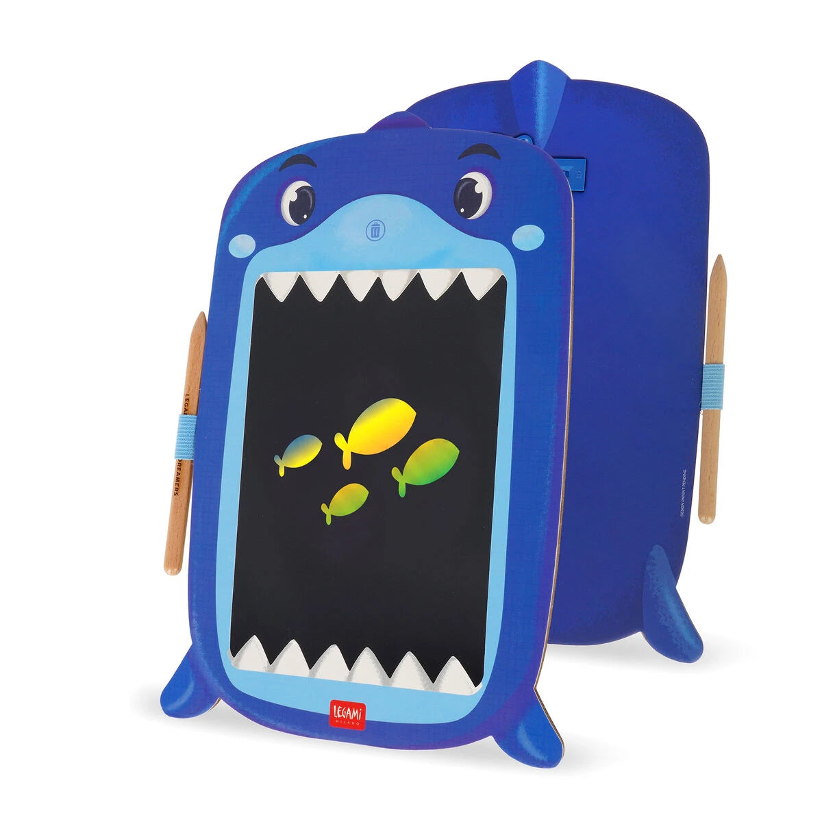 Legami - Shark Tragbarer LCD-Zeichentafel aus Karton - Magic Sketch Board