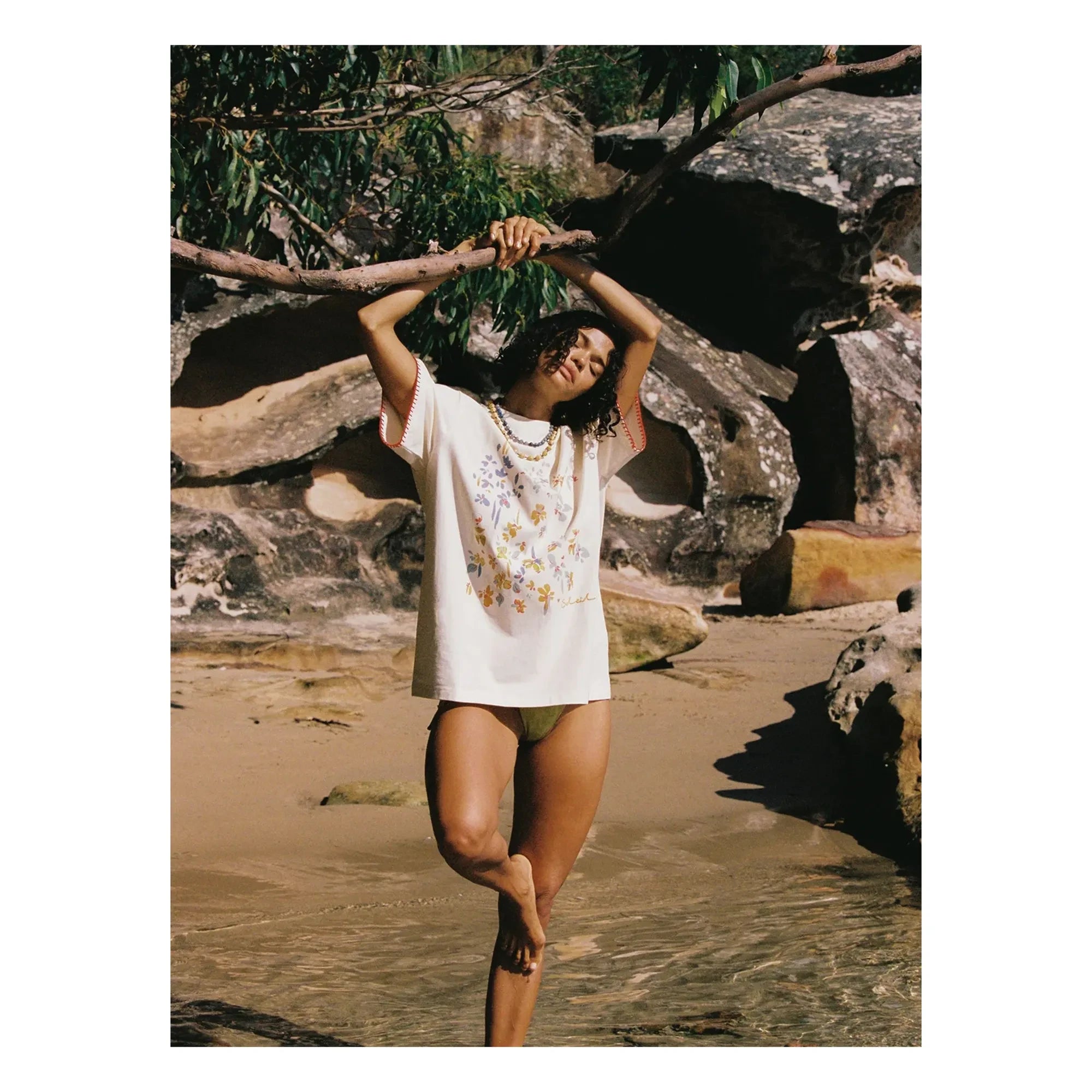 Soleil Soleil - Posy Bio-Baumwoll-T-Shirt | Beige