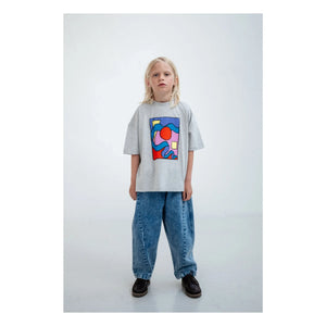 Repose AMS - Boxy Fit Organisches Baumwoll-T-Shirt | Grau Meliert