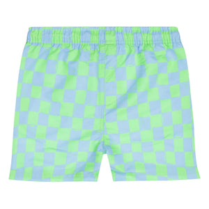 Tumble N'Dry – Manaus Carreaux Badehose aus recycelten Fasern | Türkis