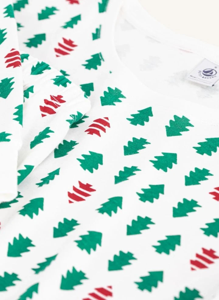 Petit Bateau - Organik Pamuk Köknar Pijamaları | Beyaz