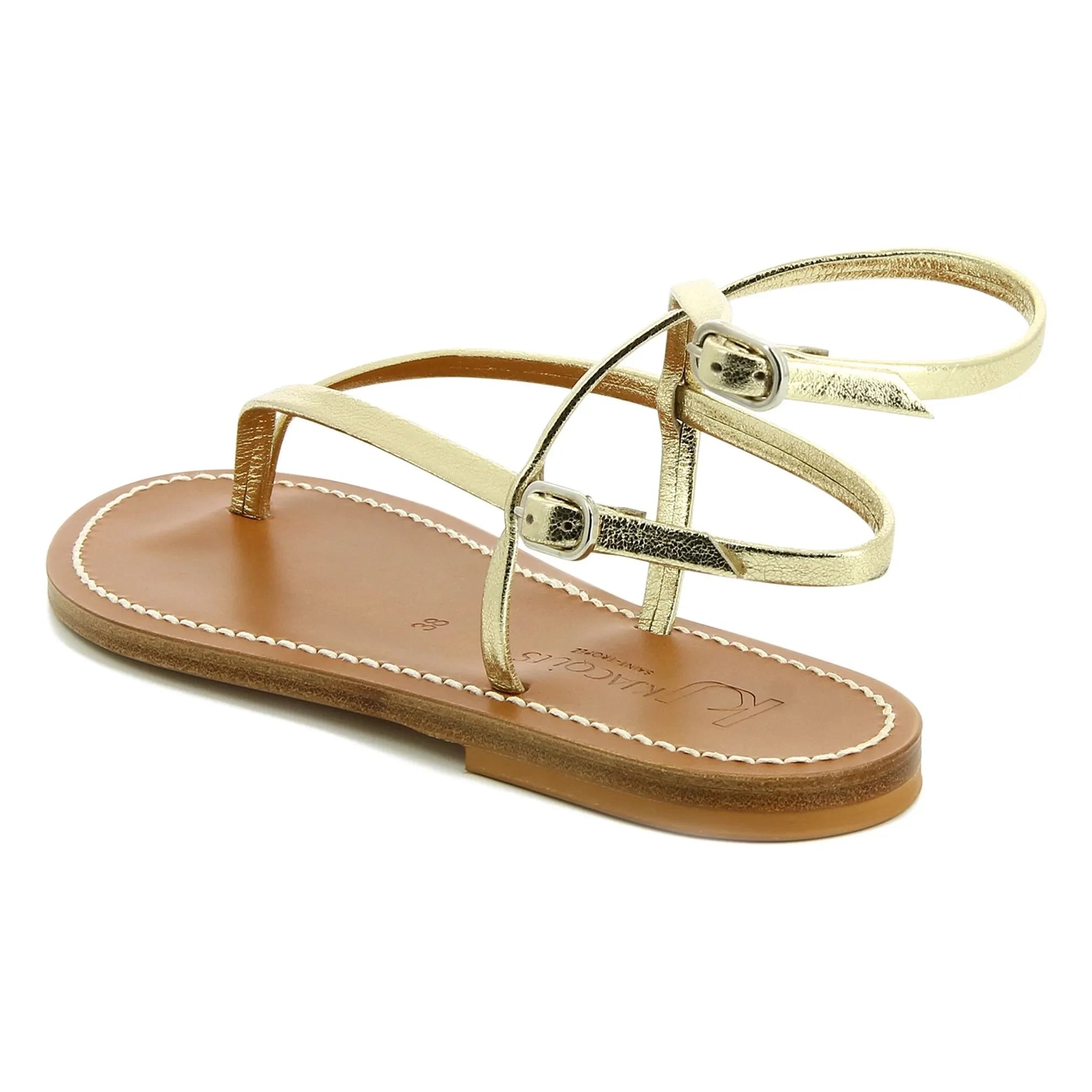 K.Jacques – Abako Metallische Sandalen | Champagner