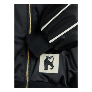 Mini Rodini - Alien Satin Recycelte Faser Baseball Jacke | Schwarz