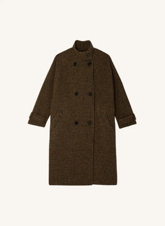 Sessùn - Bleechecks Wollmantel | Taupe-Braun