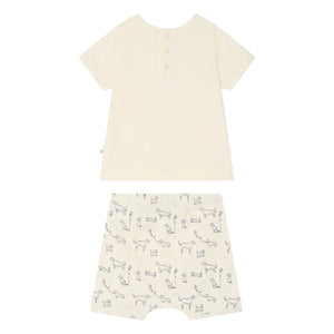 Bonpoint - Fanilo Set aus Bio-Baumwoll-T-Shirt und Shorts | Ecru
