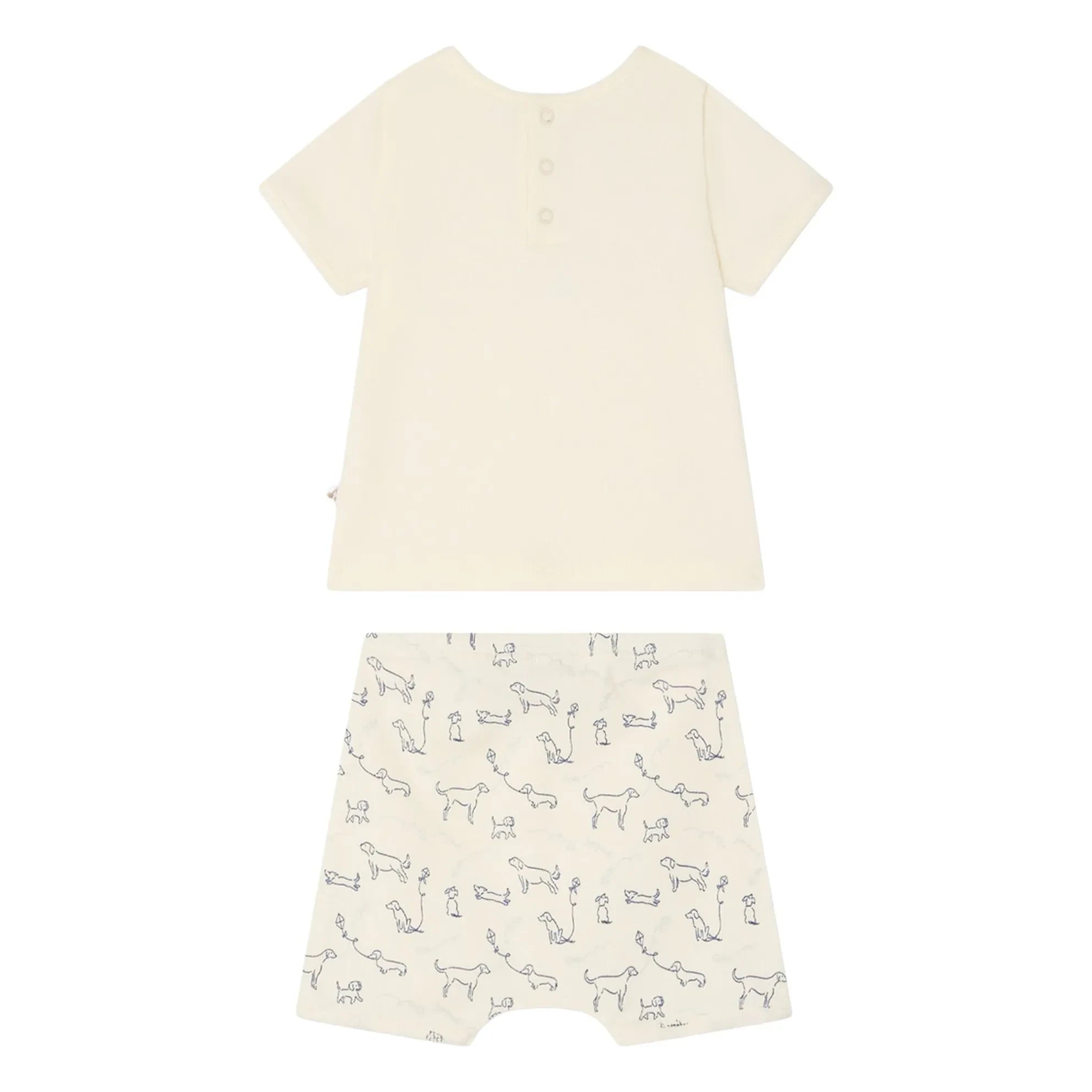 Bonpoint - Fanilo Set aus Bio-Baumwoll-T-Shirt und Shorts | Ecru