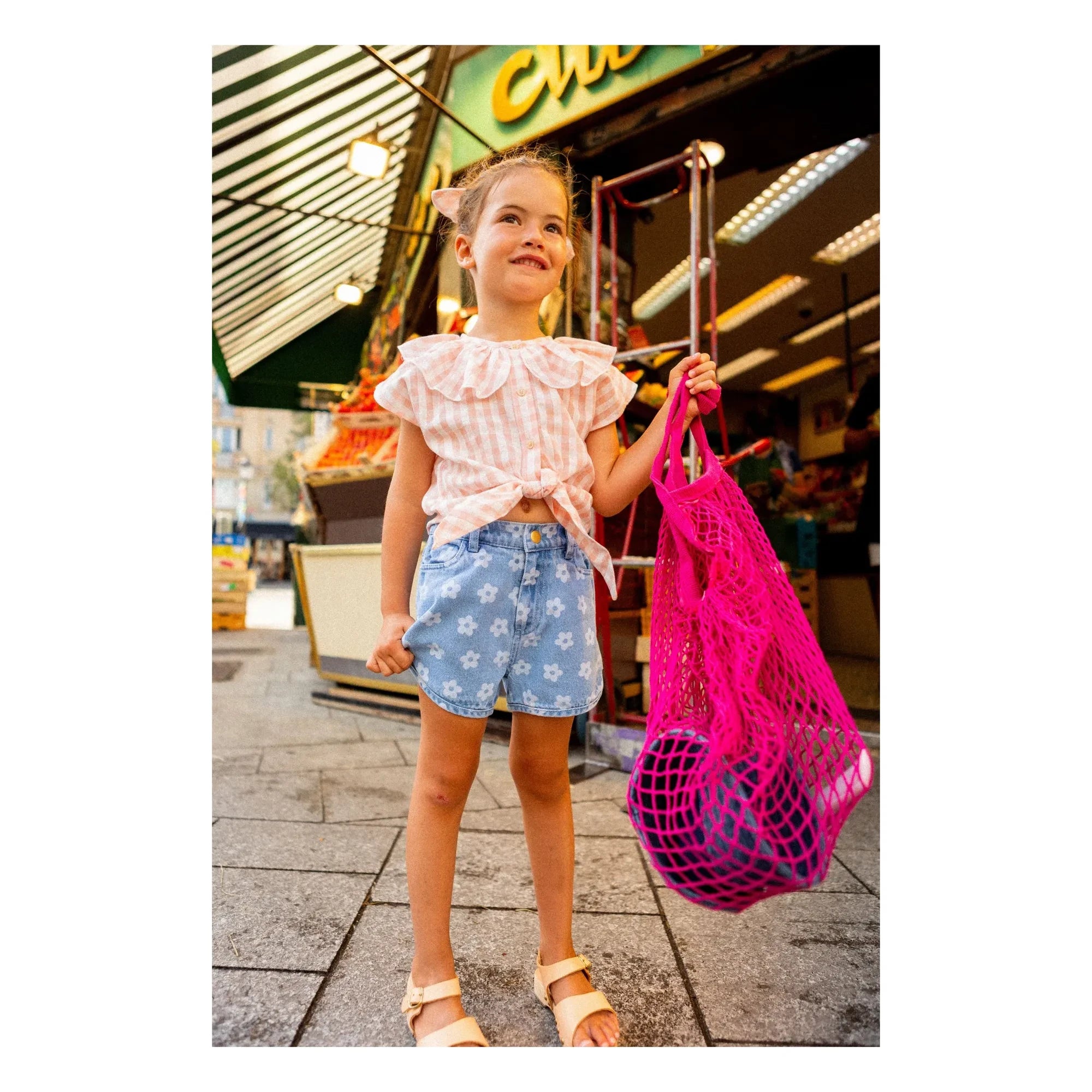 Louis Louise - Andrea Jeansshorts Blümchenmuster | Hellblau