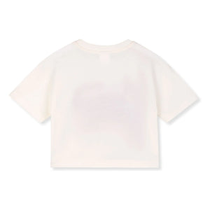 Wynken – Kurz geschnittenes Katzen-T-Shirt aus Bio-Baumwolle | Ecru