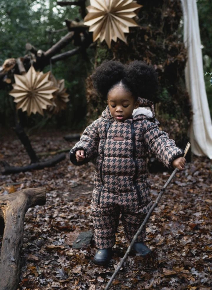 Töastie - Wasserdichte Houndstooth Cloud Jacke Aus Recycletem Material | Braun