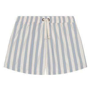 Studio Bohème - Chico Gestreifte Bio-Baumwoll-Badeshorts | Hellblau