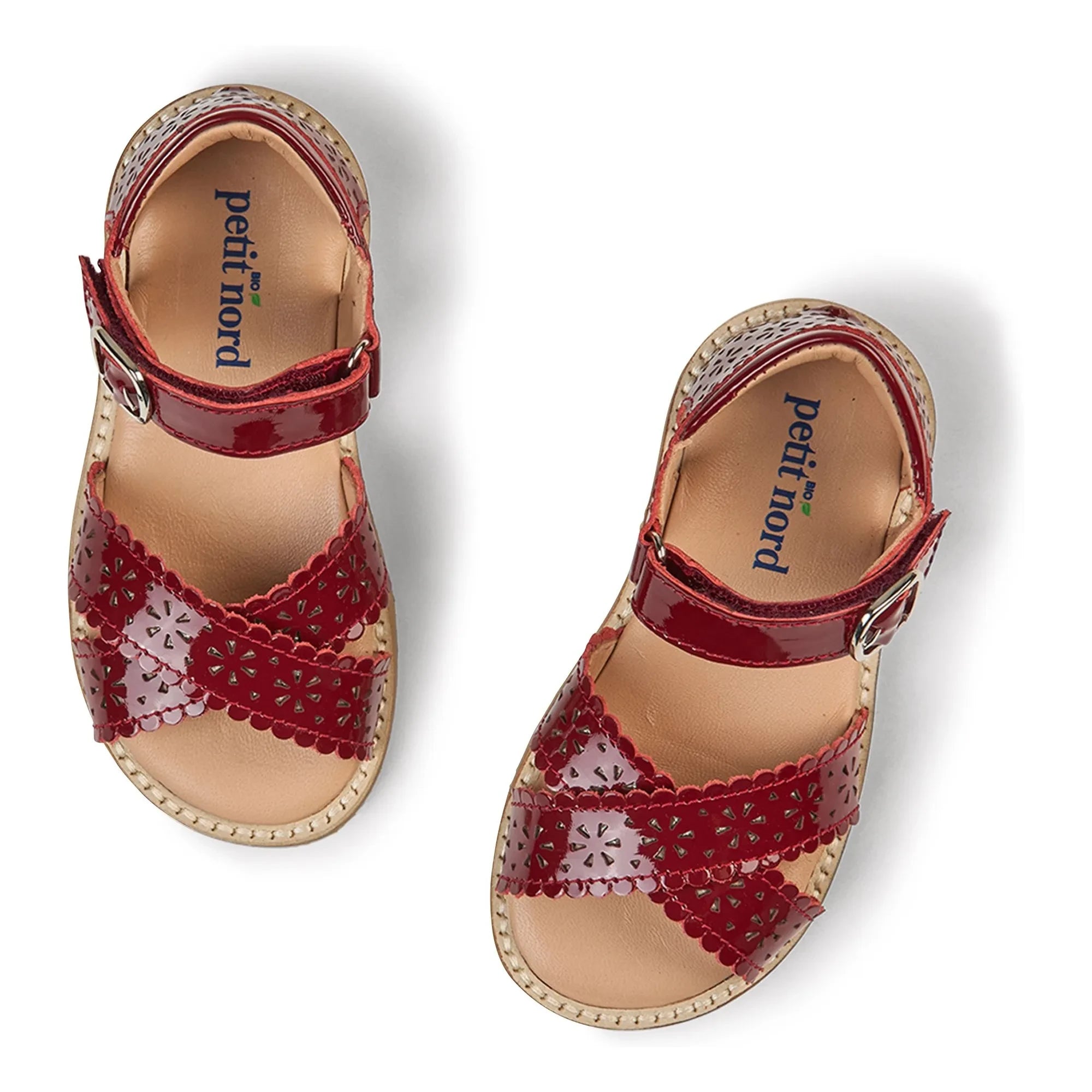 Petit Nord - Scallop Flower Sandalen | Kirschrot