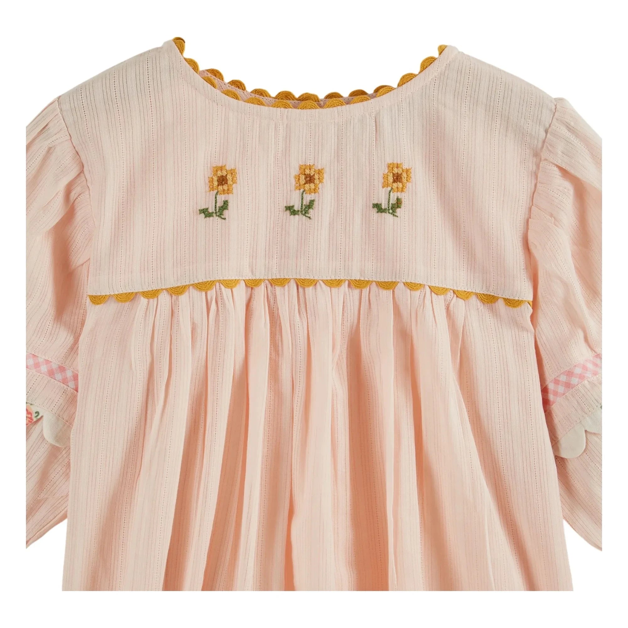 Emile et Ida - Bluse mit Blumenstickerei | Creme