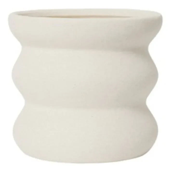 Broste Copenhagen - Mina Steingut-Blumentopf | Weiß
