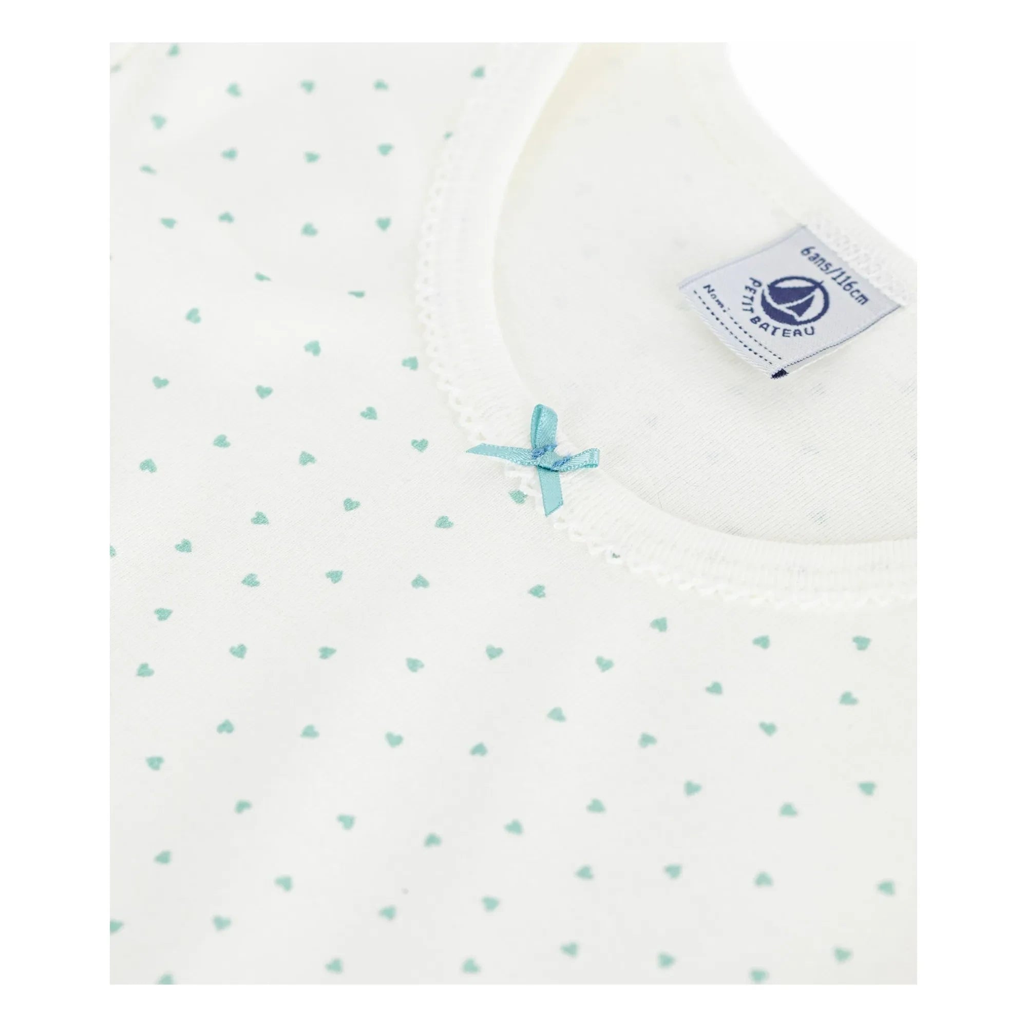 Petit Bateau - Nachthemd mit Herzen | Weiß