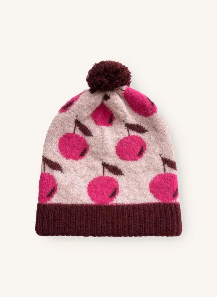 Fliink - Cherry Star Alpaka Wolle Mütze | Rosa