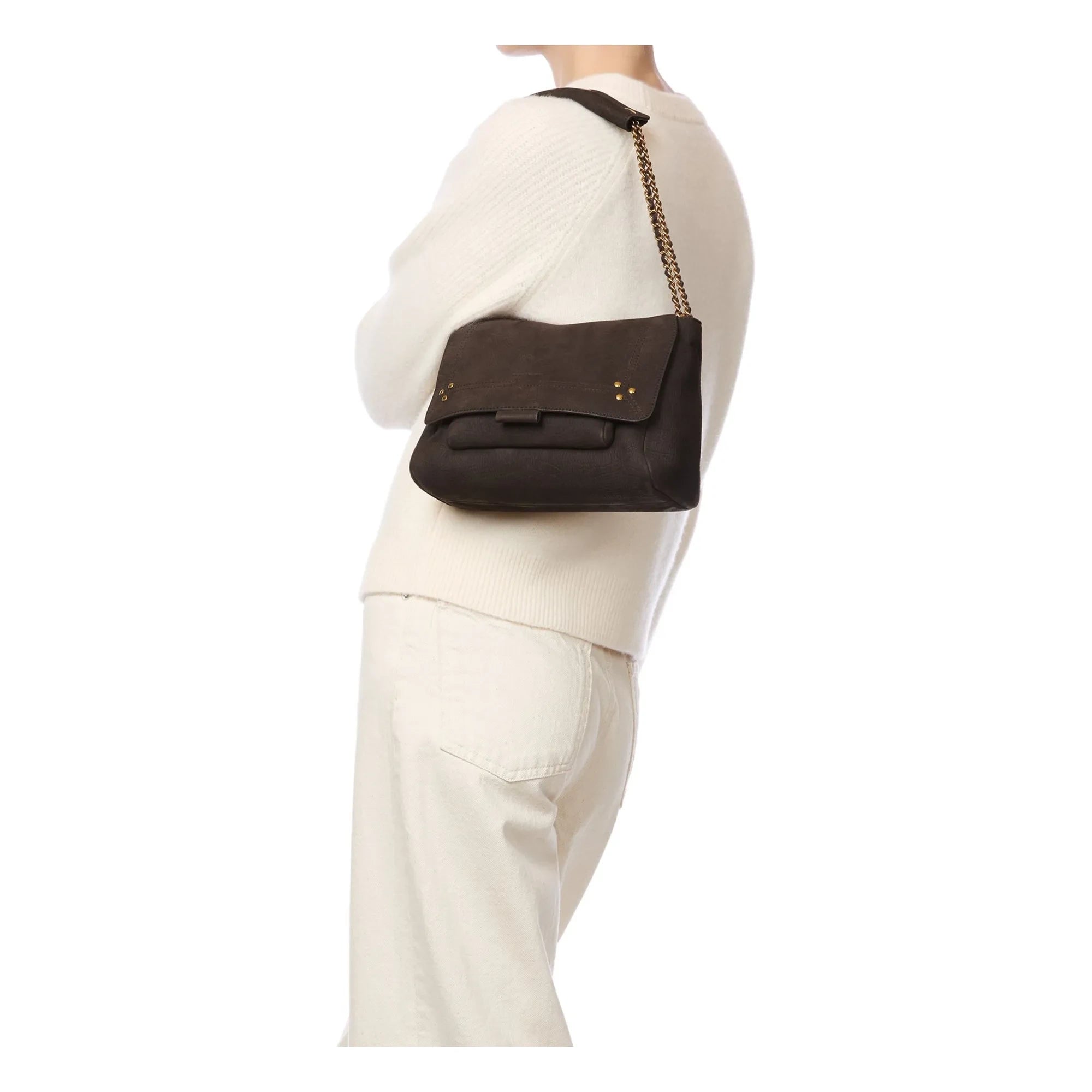 Jérôme Dreyfuss - Lulu M Taurillon Croco Tasche mit Muster | Braun