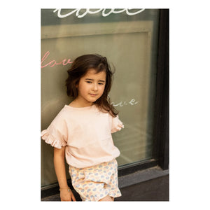 Louis Louise - Astrée Rüschen-Shorts aus Terry-Stoff mit Herzen | Puderrosa