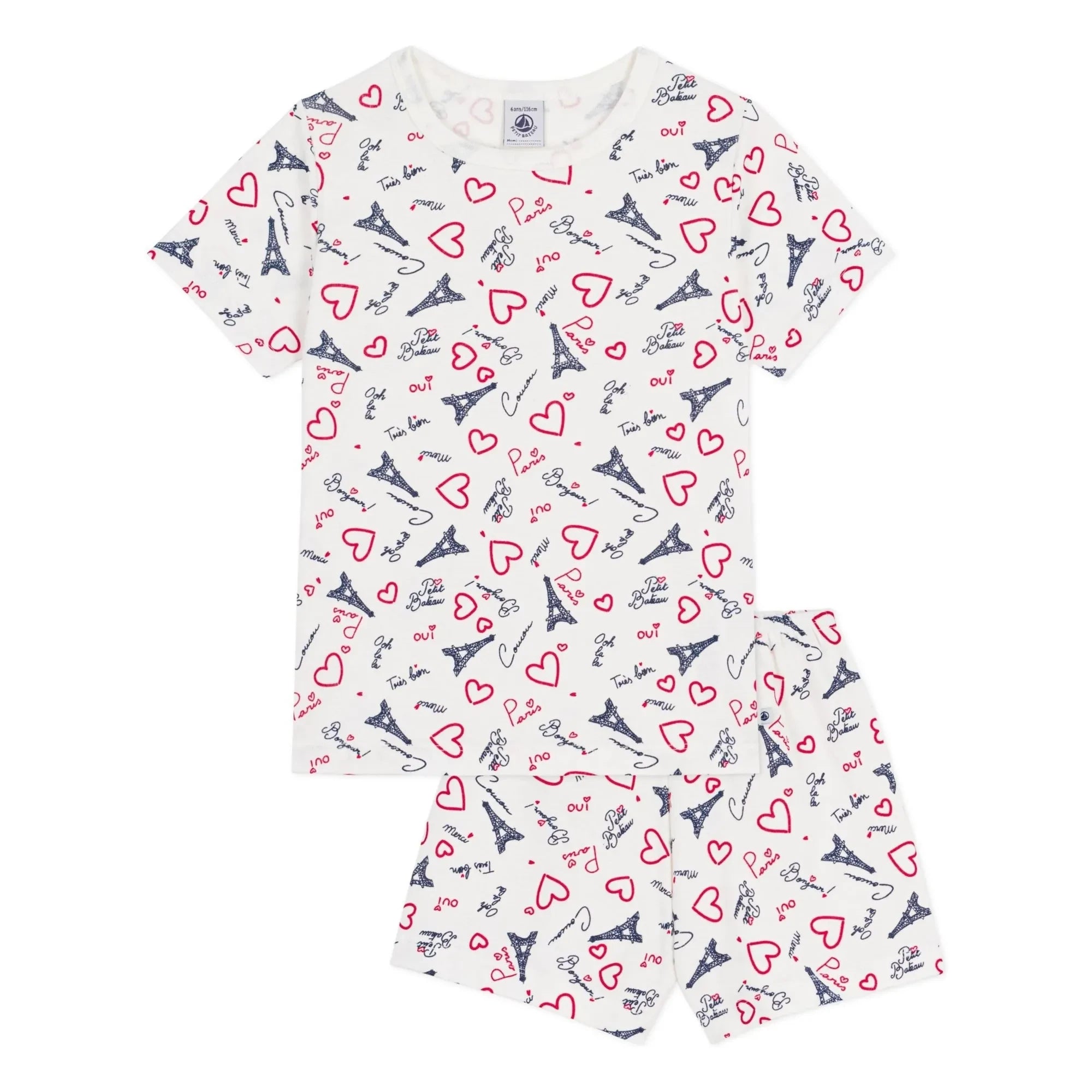 Petit Bateau - Pyjama Short Paris | Weiß