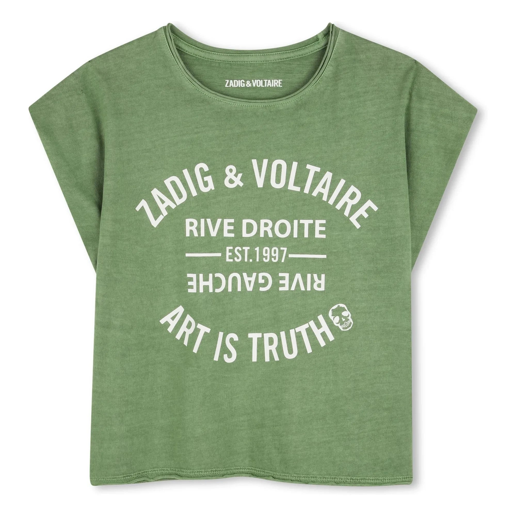 Zadig & Voltaire - T-Shirt mit Logo „Art Is Truth“ | Grün