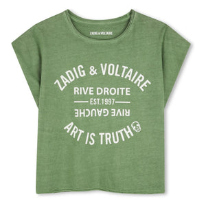 Zadig & Voltaire - T-Shirt mit Logo „Art Is Truth“ | Grün