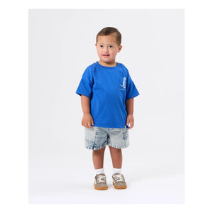 Goldie + Ace - Gestreifte Jeans-Shorts | Blau