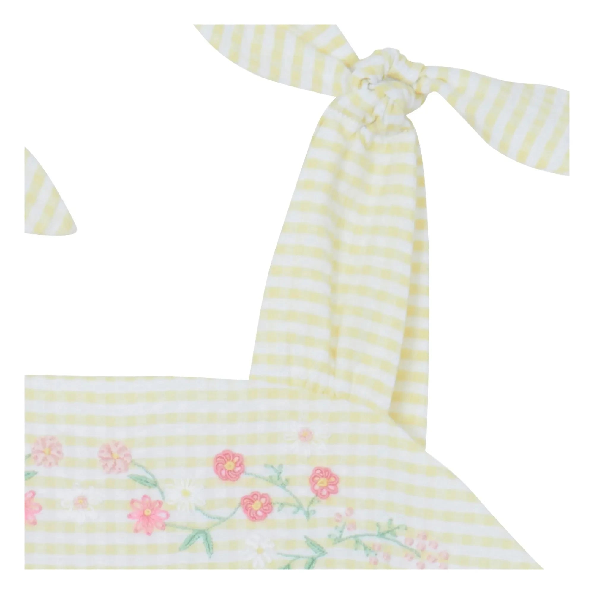 Tartine et Chocolat - Trägerloses Kleid mit Streifenstickerei | Gelb
