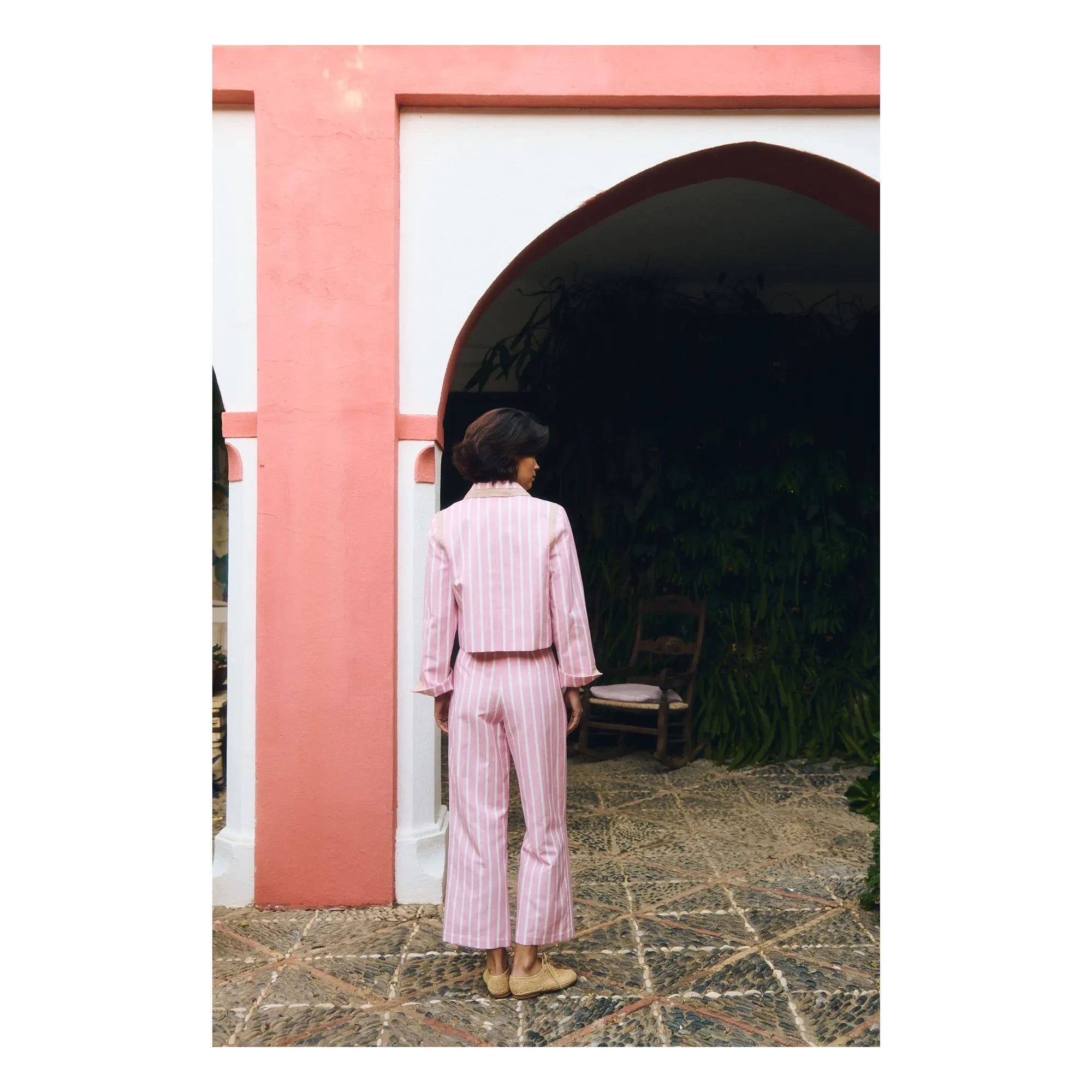 Maria de la Orden - Clover Pamuk Çizgili Ceket | Pembe