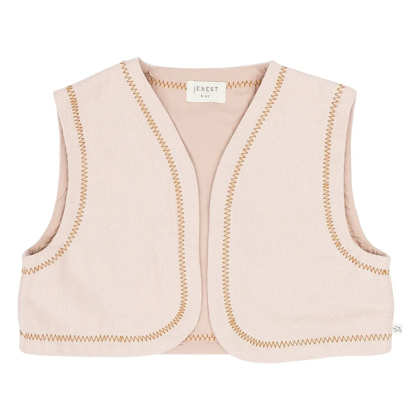 Jenest - Lily Bestickte ärmellose Strickjacke Bio-Baumwolle | Lychee Rosa