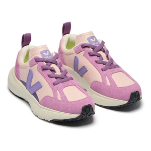 Veja - Sportschuhe mit Gummizug und Spitze, kleiner Kanarienvogel aus hellem Leder O.T. | Rosa