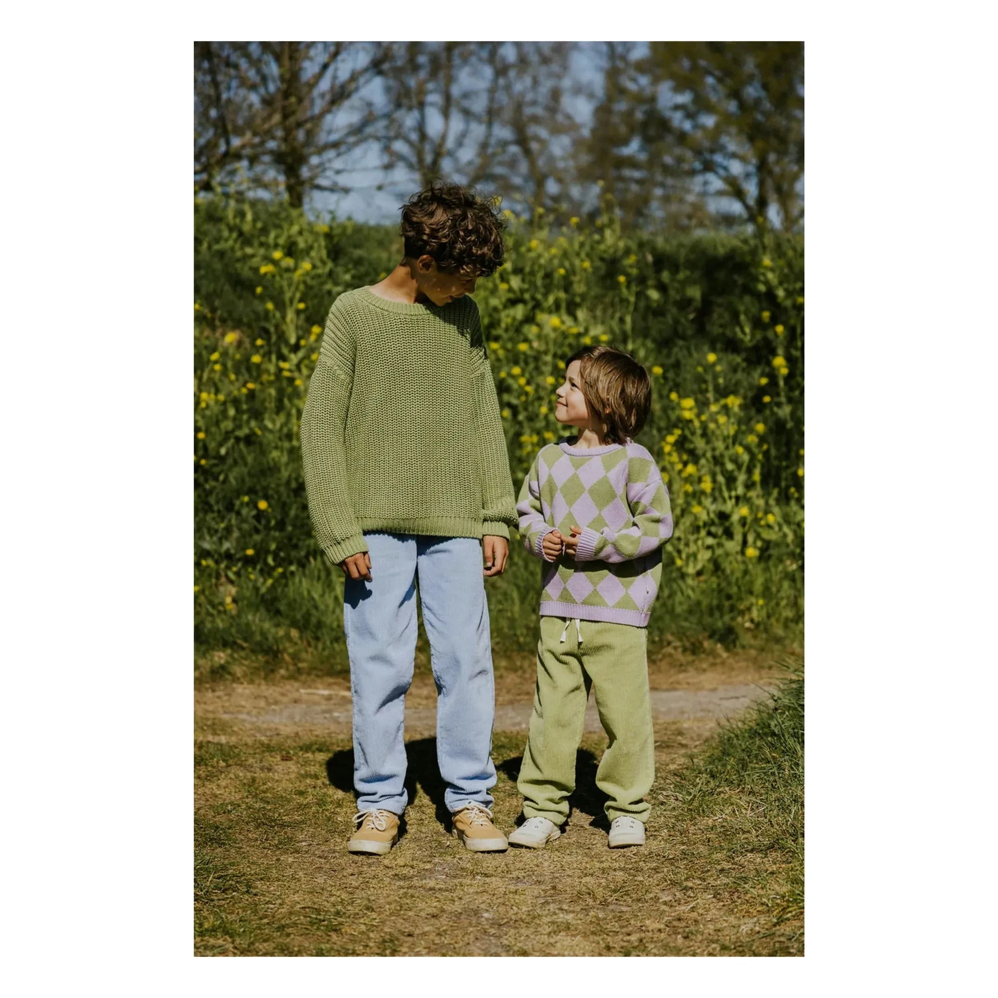 Yuki - Bio-Baumwolle Dicker Pullover | Oliv