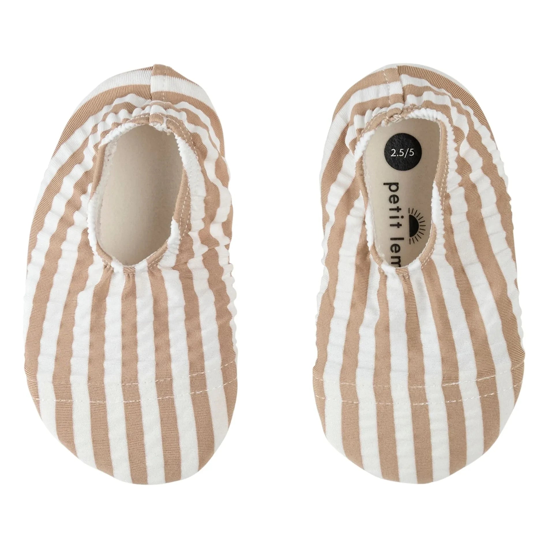 Petit Lem - Anti-UV gestreifte Seersucker-Wasserschuhe recycelte Fasern | Sand
