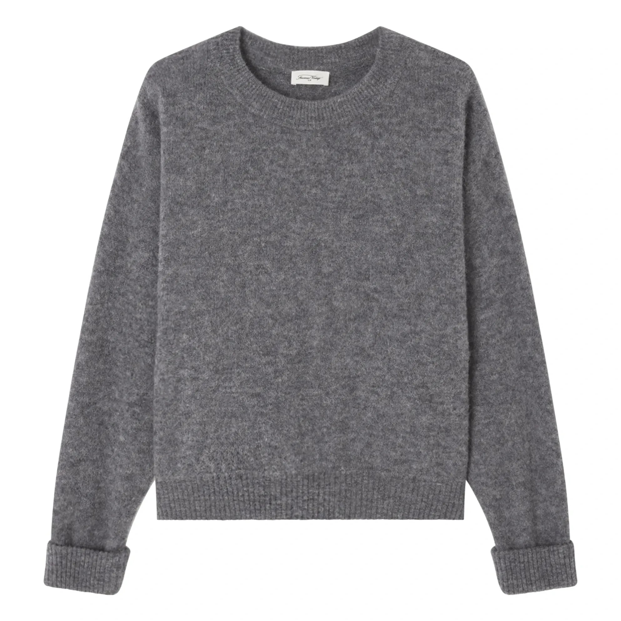 American Vintage - Vitow Alpaka- und Woll-Pullover mit U-Boot-Ausschnitt | Stahlgrau