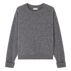 American Vintage - Vitow Alpaka- und Woll-Pullover mit U-Boot-Ausschnitt | Stahlgrau