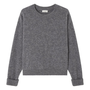 American Vintage - Vitow Alpaka- und Woll-Pullover mit U-Boot-Ausschnitt | Stahlgrau