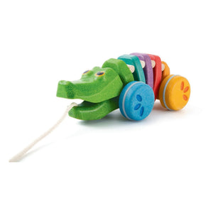 Plan Toys - Regenbogen-Krokodil-Nachziehspielzeug