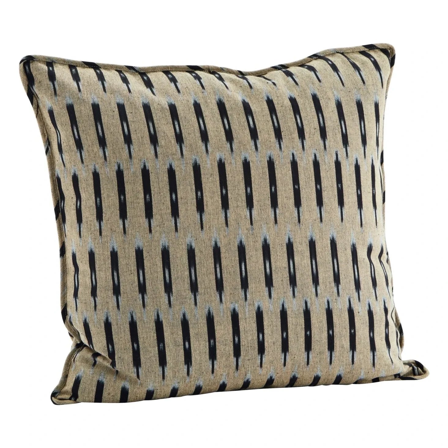 Madam Stoltz - Ikat gewebter Kissenbezug | Beige