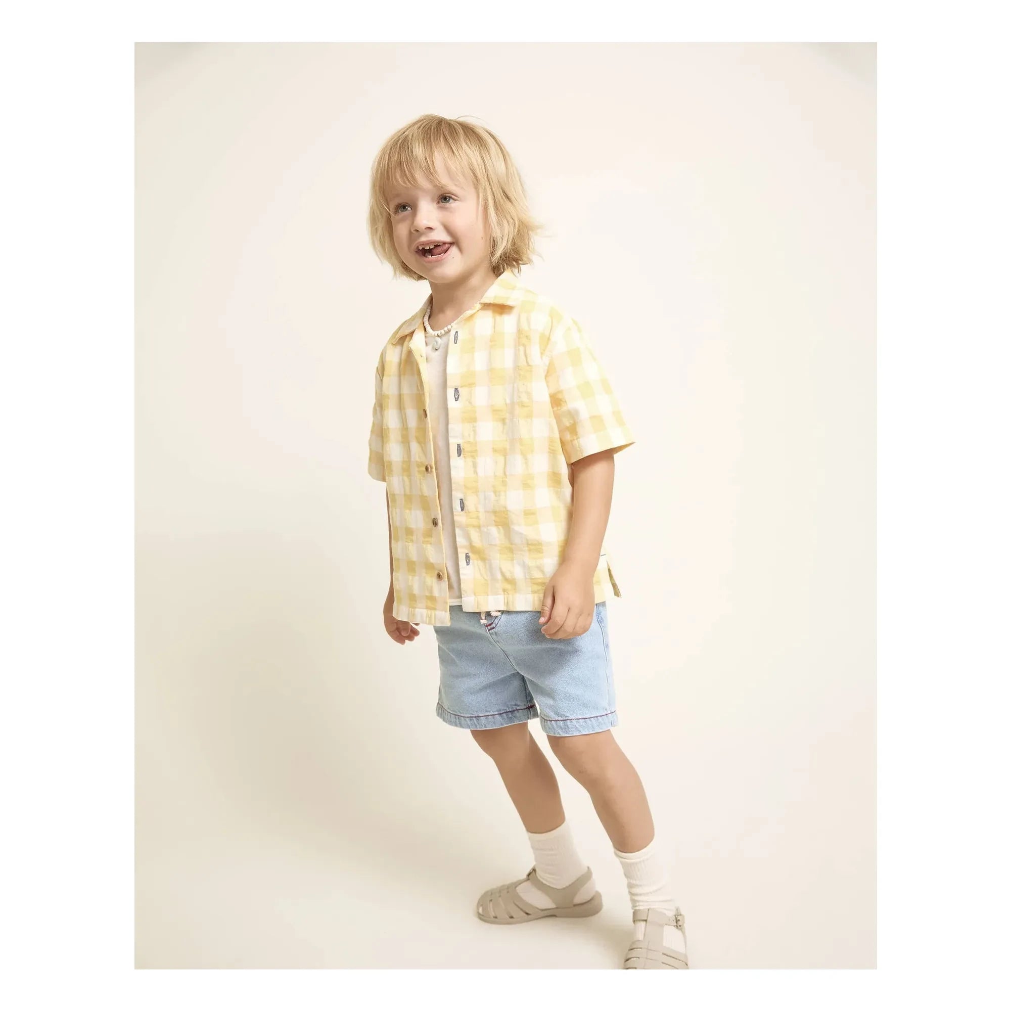 Búho - Bermuda-Shorts aus gewaschenem Denim | Hellblau