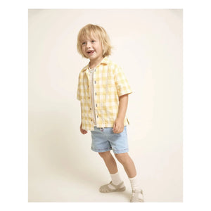Búho - Bermuda-Shorts aus gewaschenem Denim | Hellblau